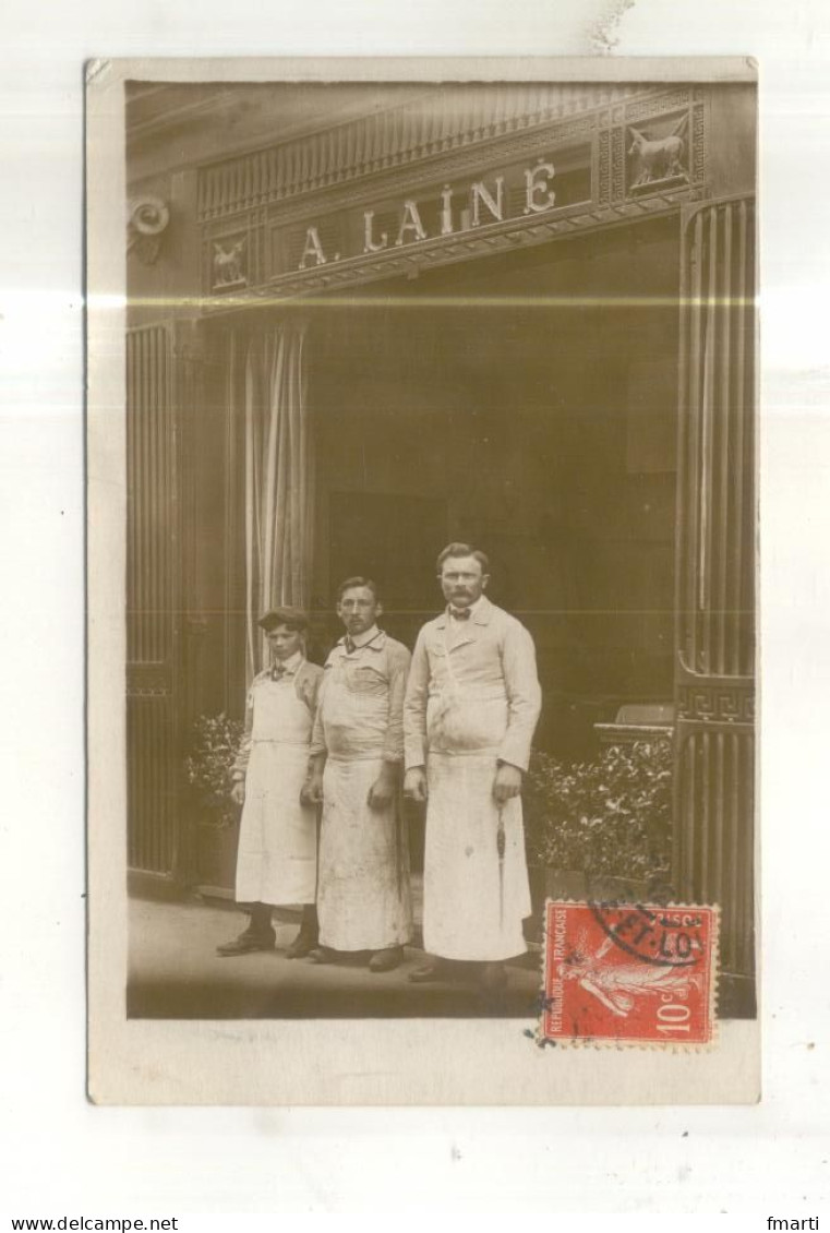 Carte Photo à Identifier : Maison A. Laine (boucherie Charcuterie ?? Bouchers ??) - Da Identificare