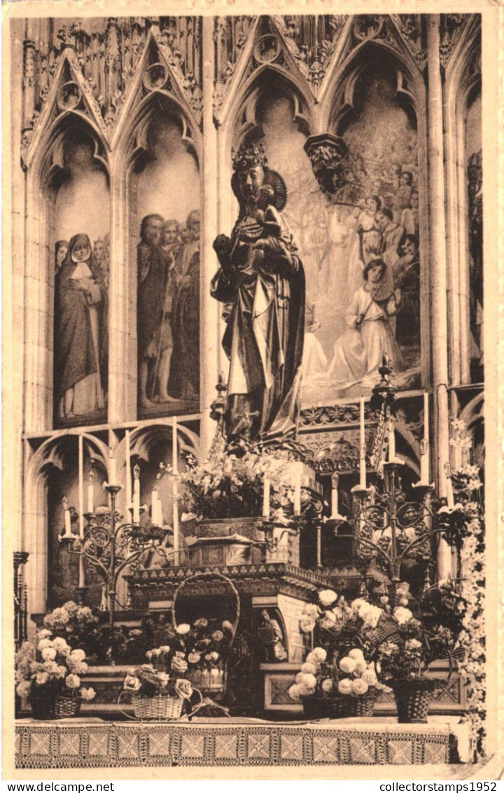 TONGEREN, LIMBURG, CHURCH, ARCHITECTURE, STATUE, BELGIUM, POSTCARD - Tongeren