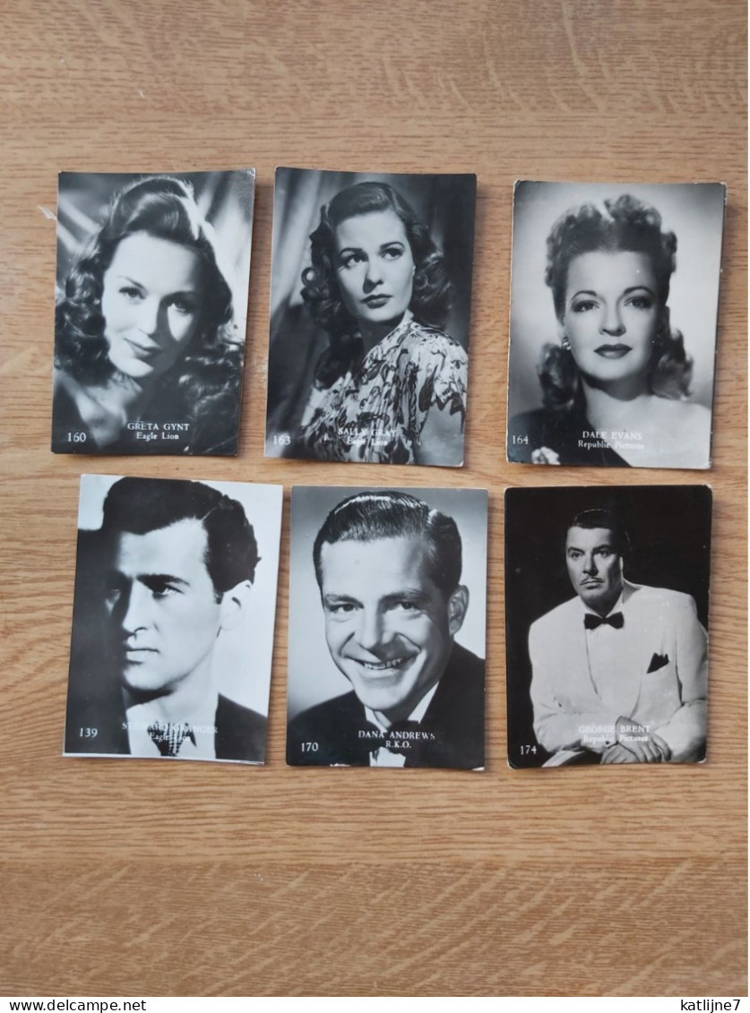 Filmsterren Movie Stars  Ciné  Echte Fotos 4 X  6 Cm   Belgian Chewing Gum Greta Gynt, Sally Rae, Dale Evans.... - Autres & Non Classés