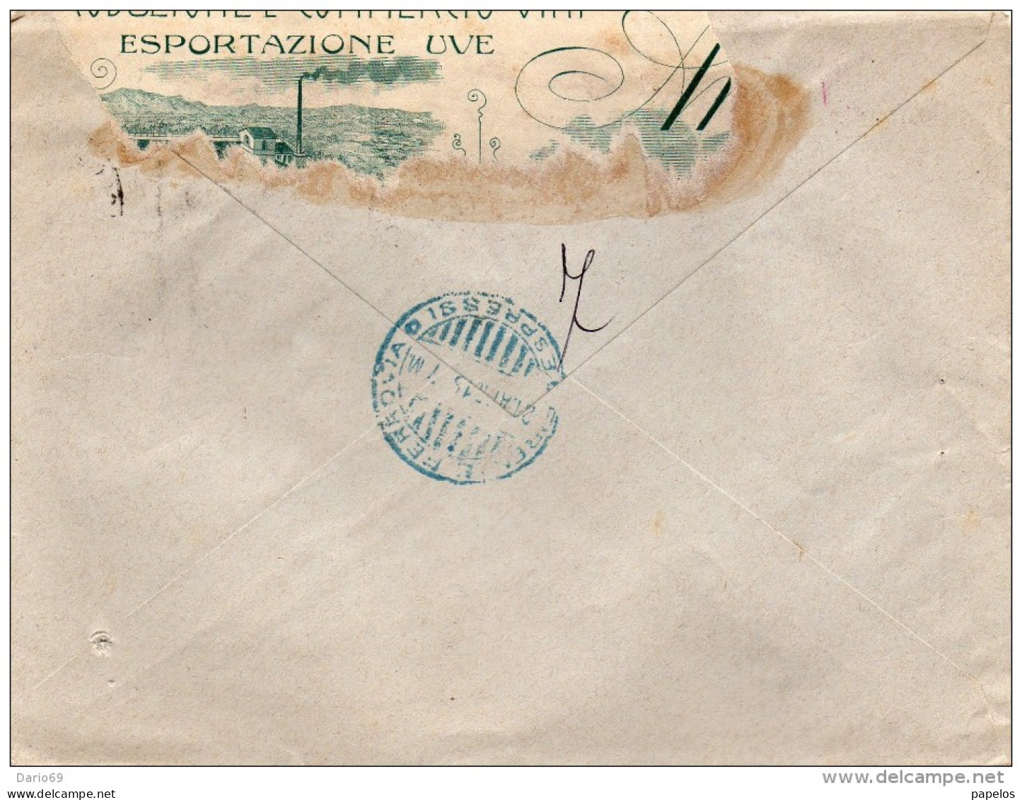 1915  LETTERA  ESPRESSA INTESTATA GAROTTI , LUGO , PRODUZIONE VINO CON ANNULLO CASTEL BOLOGNESE  RAVENNA + FIRENZE - Eilsendung (Eilpost)