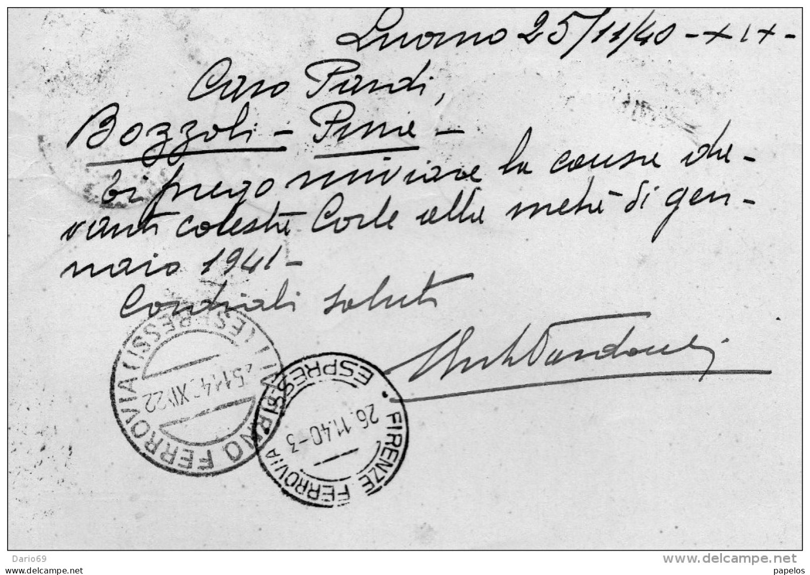 1940 CARTOLINA  ESPRESSA CON ANNULLO LIVORNO - Express Mail