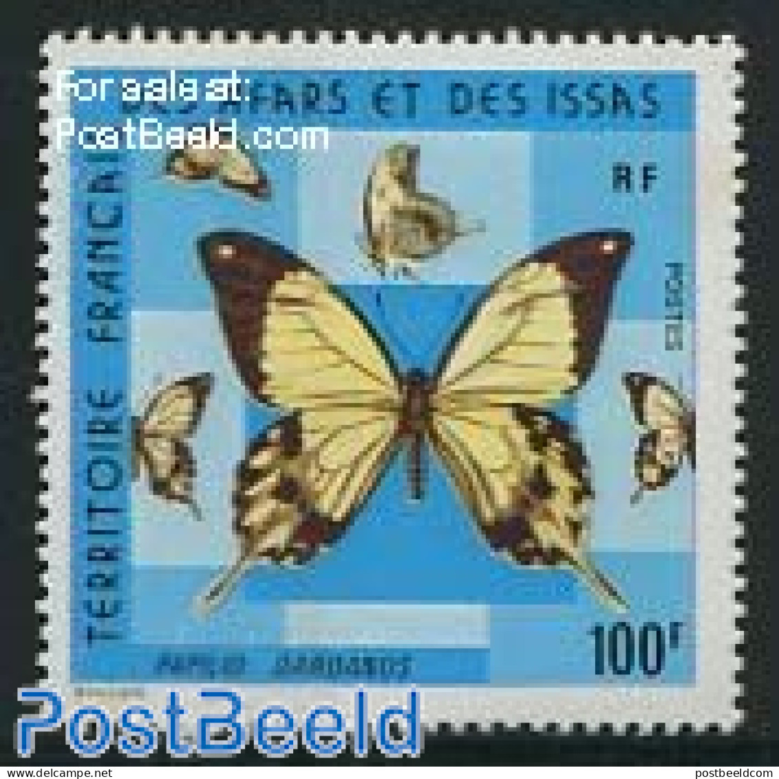 Afars And Issas 1975 100Fr, Stamp Out Of Set, Mint NH, Nature - Butterflies - Nuevos