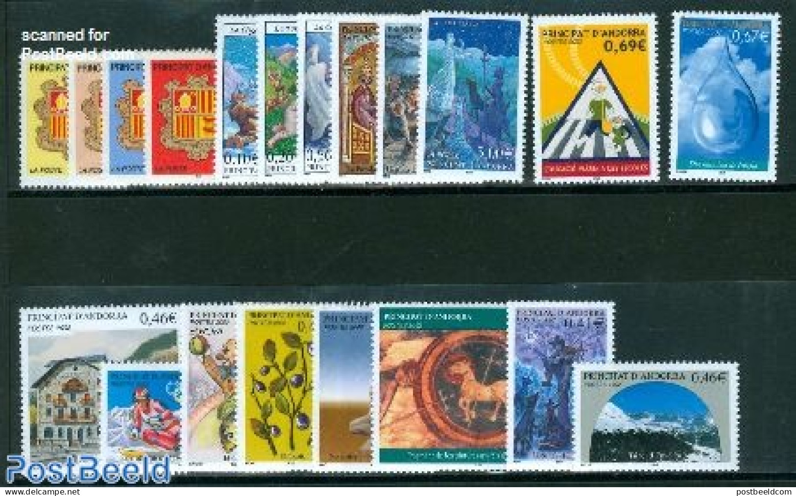 Andorra, French Post 2002 Yearset 2002, Complete, 20v, Mint NH, Various - Yearsets (by Country) - Nuevos