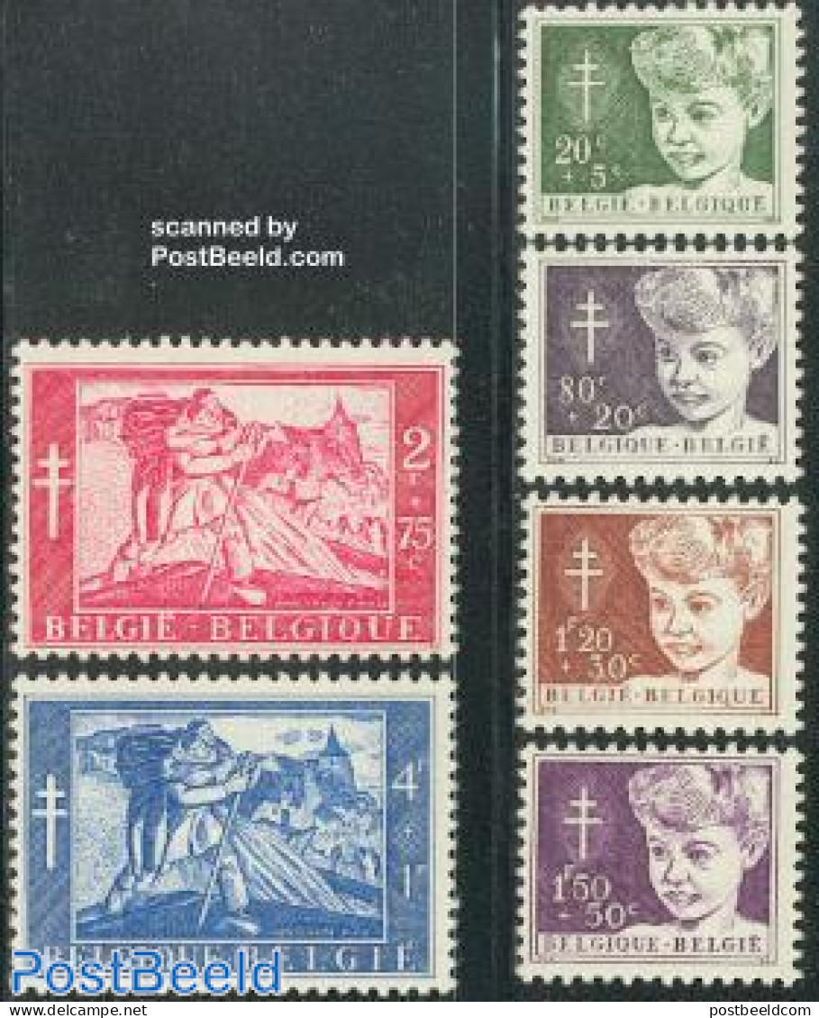 Belgium 1954 Anti Tuberculosis 6v, Unused (hinged), Health - Anti Tuberculosis - Disabled Persons - Unused Stamps
