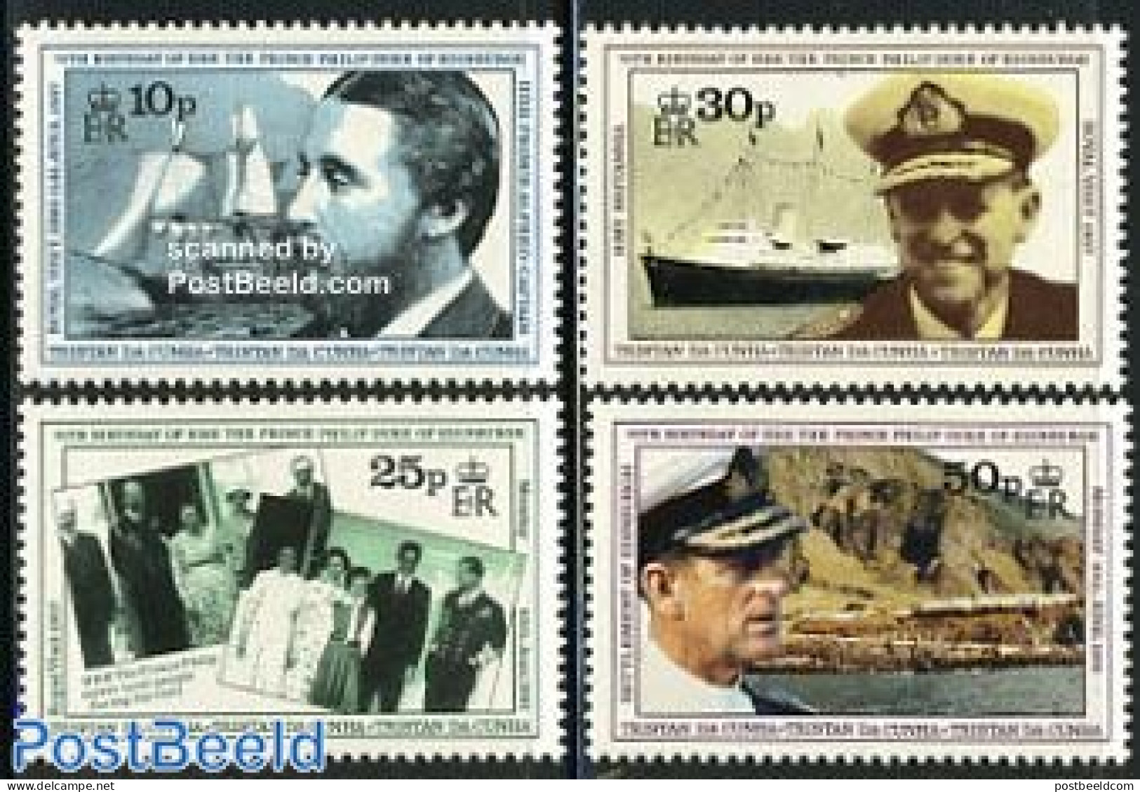Tristan Da Cunha 1991 Prince Philip 70th Birthday 4v, Mint NH, History - Transport - Kings & Queens (Royalty) - Ships .. - Koniklijke Families
