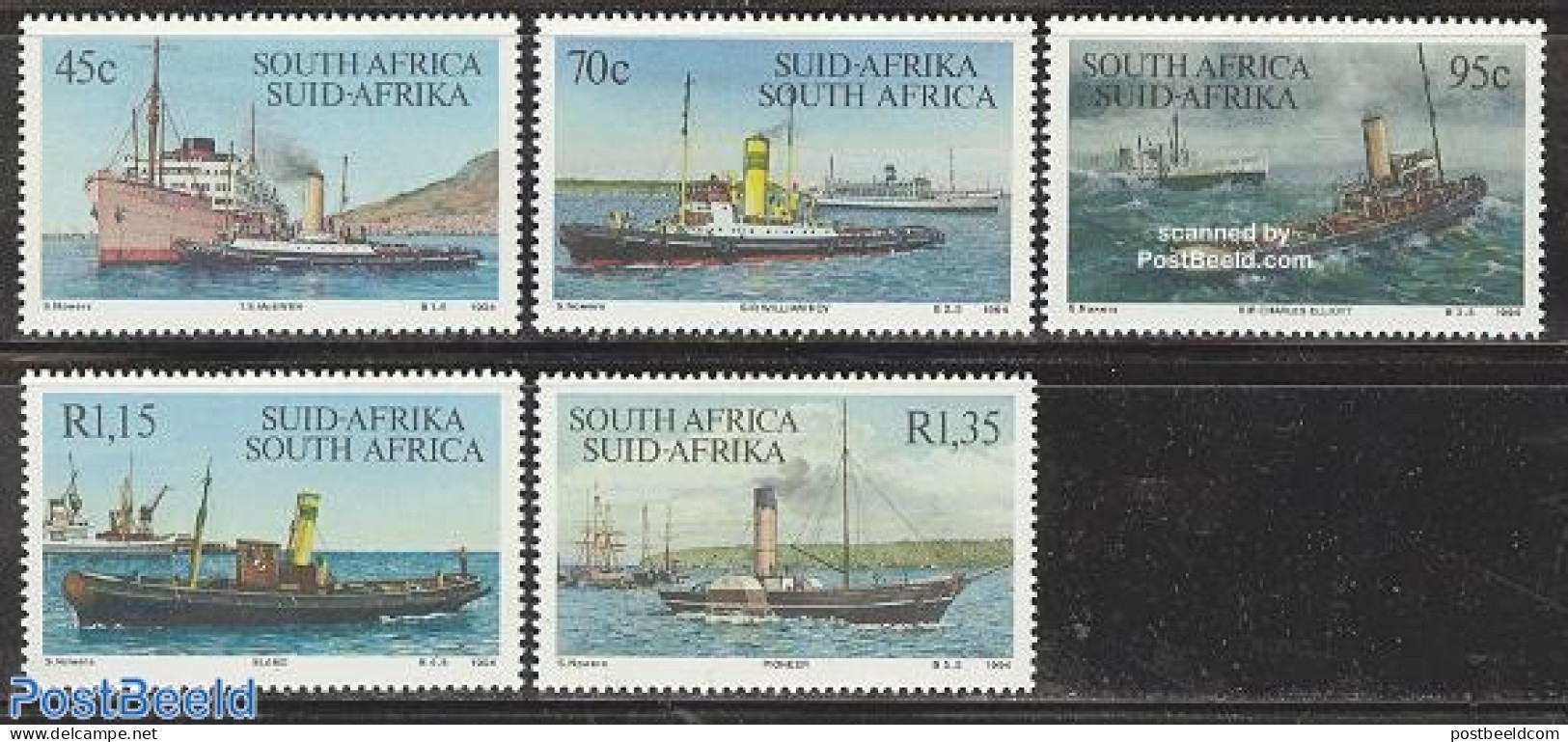 South Africa 1994 Haulage Ships 5v, Mint NH, Transport - Ships And Boats - Nuovi