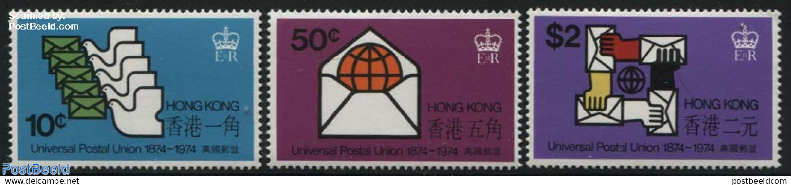 Hong Kong 1974 UPU Centenary 3v, Mint NH, U.P.U. - Unused Stamps