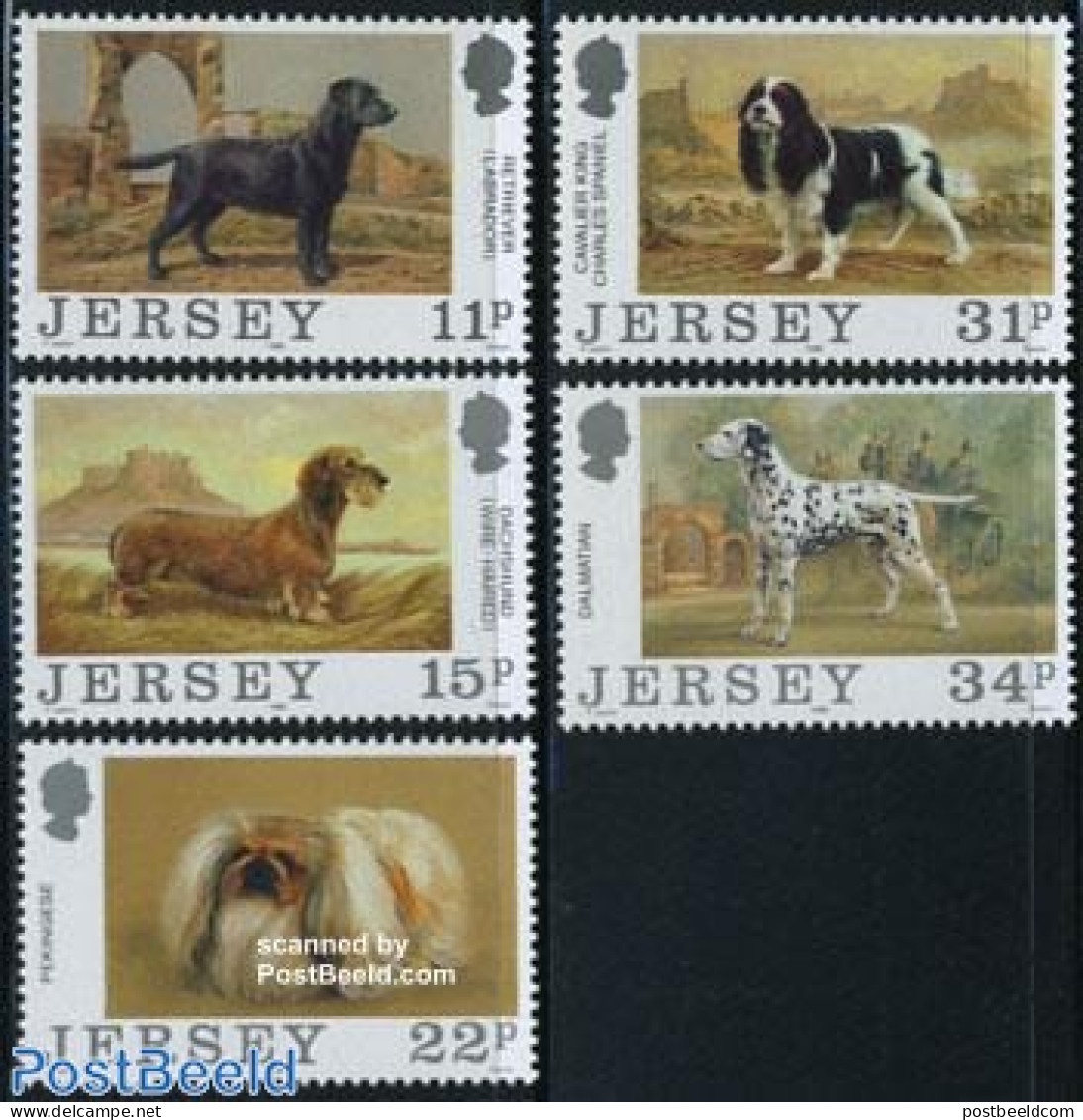 Jersey 1988 Dogs 5v, Mint NH, Nature - Dogs - Jersey