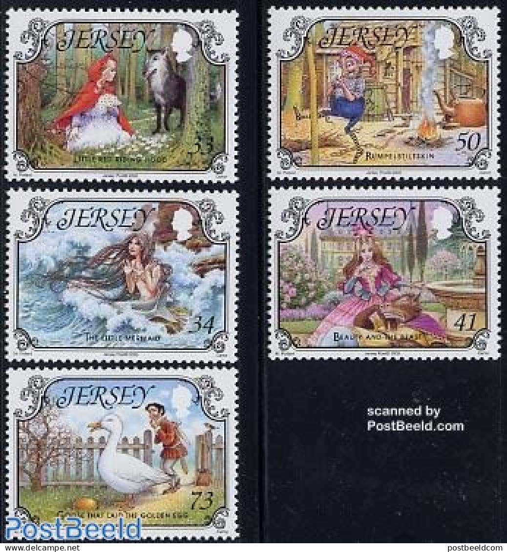 Jersey 2005 Favourite Fairy Tales 5v, Mint NH, Nature - Animals (others & Mixed) - Birds - Art - Fairytales - Fiabe, Racconti Popolari & Leggende