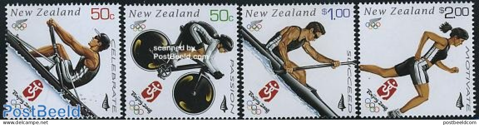 New Zealand 2008 Beijing Olympics 4v, Mint NH, Sport - Athletics - Cycling - Kayaks & Rowing - Olympic Games - Ungebraucht