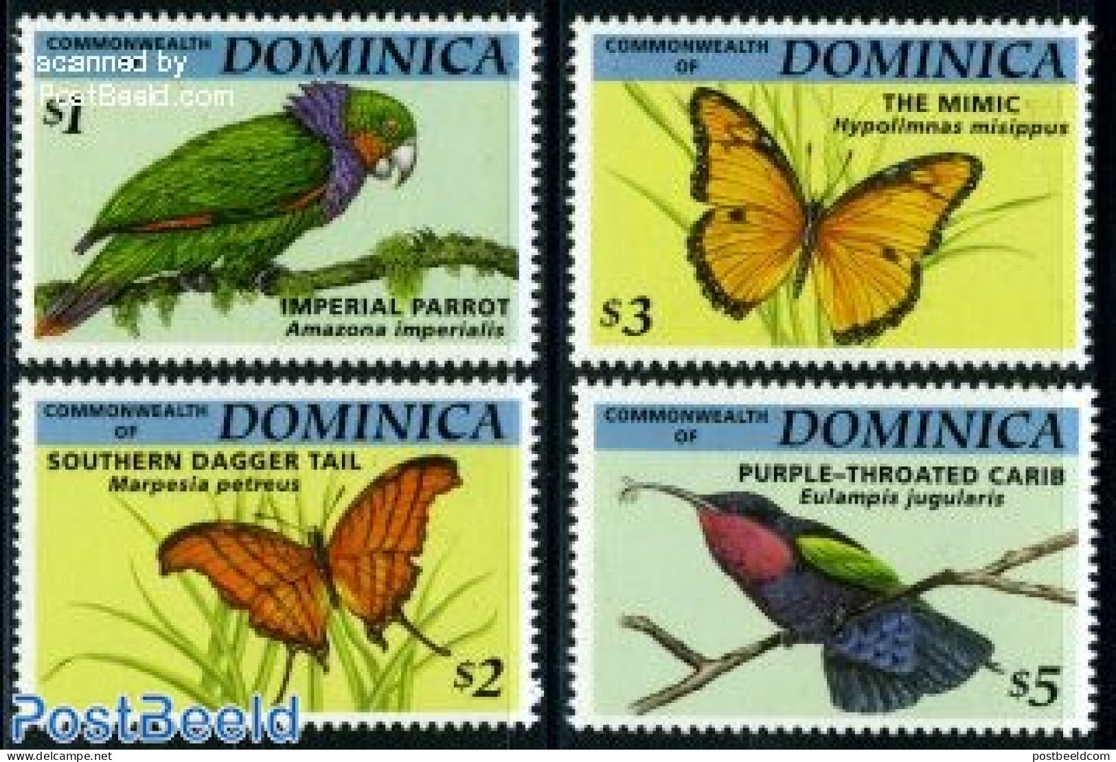 Dominica 1994 Endangered Birds & Butterflies 4v, Mint NH, Nature - Birds - Butterflies - Dominicaanse Republiek