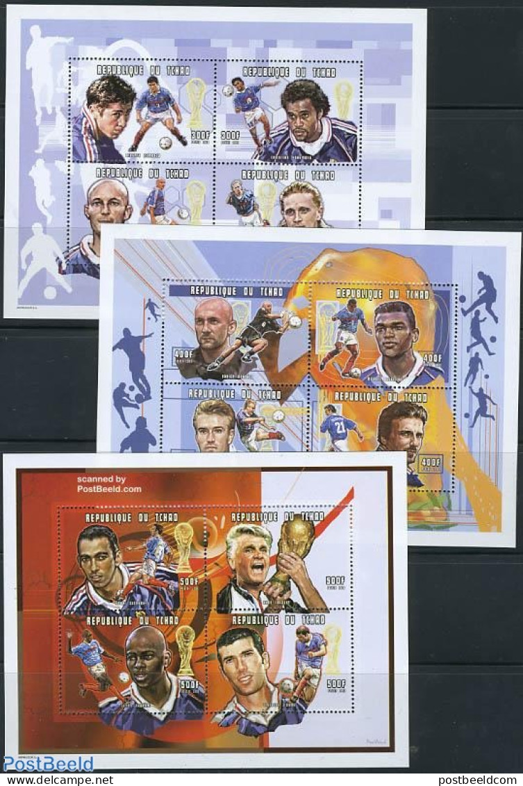 Chad 1999 World Cup Football France 12v (3 M/s), Mint NH, Sport - Football - Autres & Non Classés