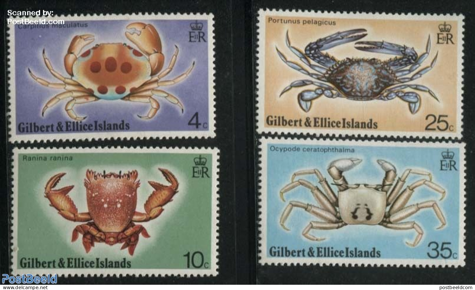 Gilbert And Ellice Islands 1975 Crabs 4v, Mint NH, Nature - Shells & Crustaceans - Crabs And Lobsters - Vie Marine