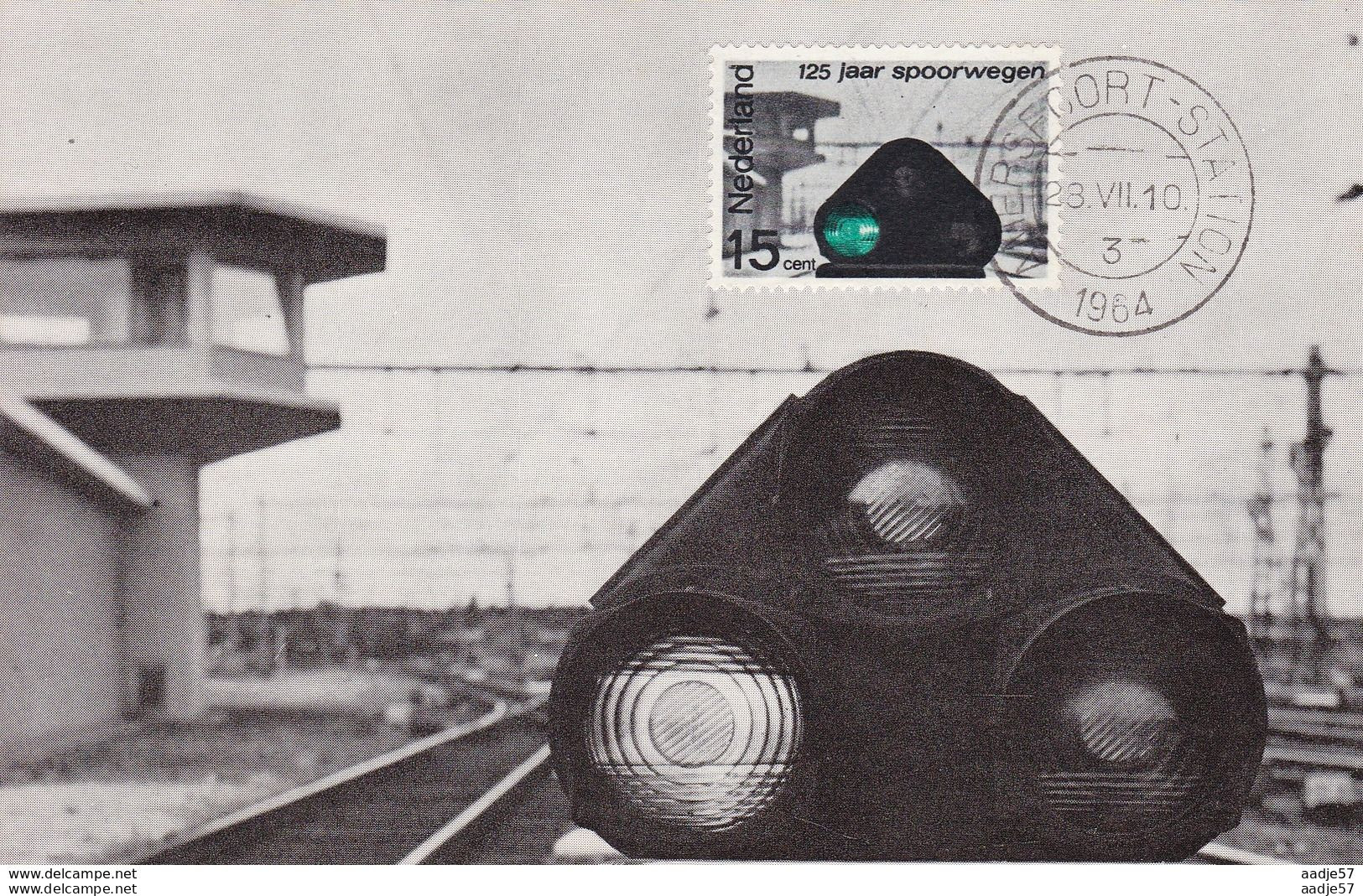 Netherlands Nederland Pays Bays Max Card 28.07.1964 Mi. 824 - Trains