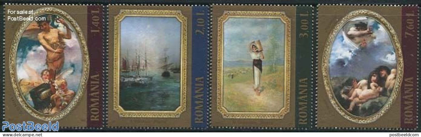Romania 2011 Paintings 4v, Mint NH, Transport - Ships And Boats - Art - Paintings - Nuovi