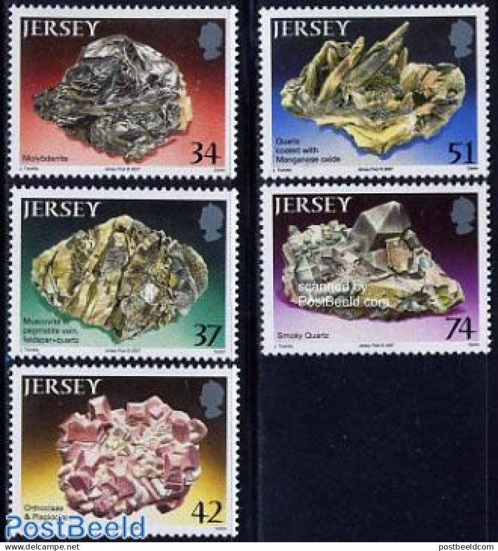 Jersey 2007 Minerals 5v, Mint NH, History - Geology - Jersey