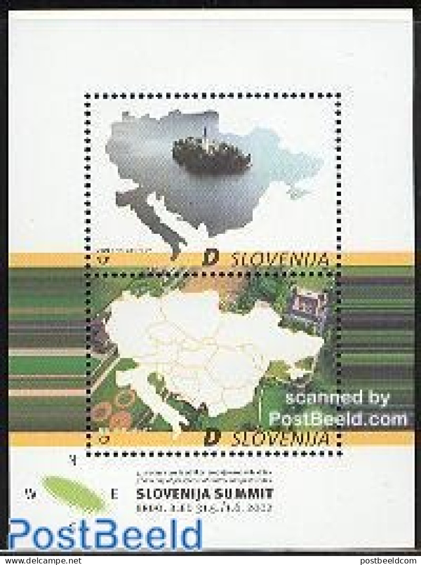 Slovenia 2002 Mediterranean Meeting S/s, Mint NH, Various - Maps - Geografia