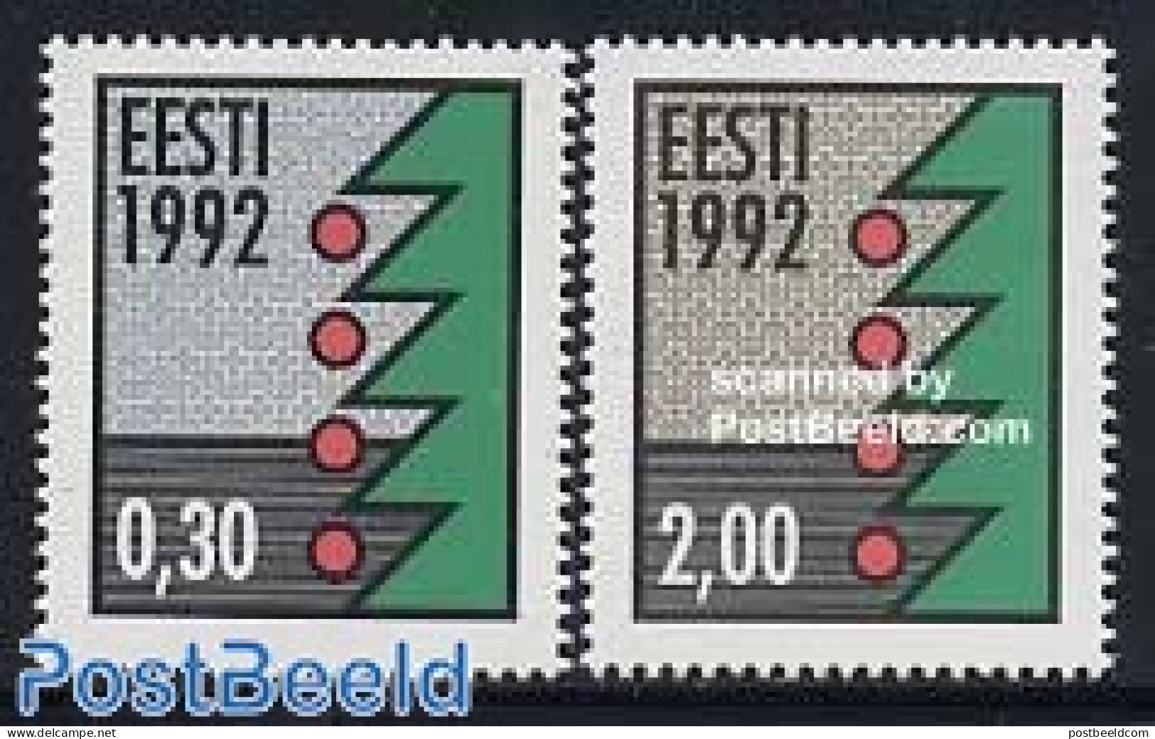 Estonia 1992 Christmas 2v Fluorescent Paper, Mint NH, Religion - Christmas - Christmas