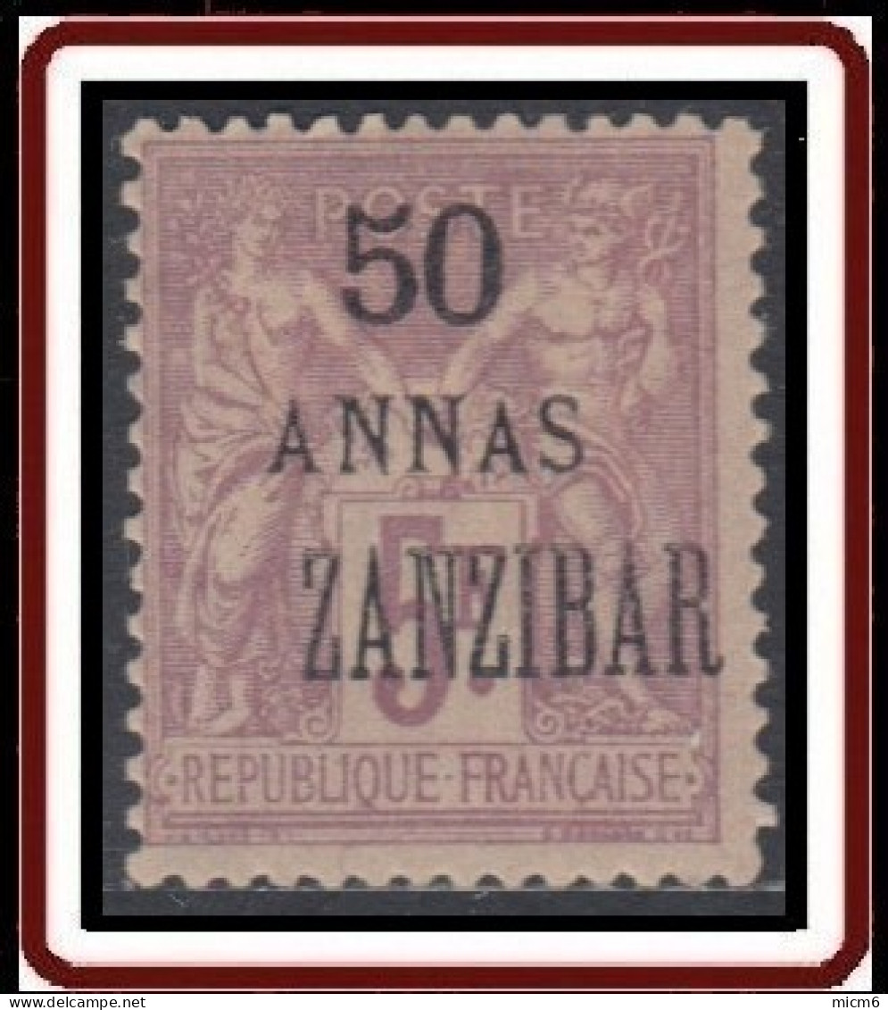 Zanzibar Bureau Français - N° 31A (YT) N° 46c (AM) Neuf *. Surcharge En Deux Fois. - Ongebruikt