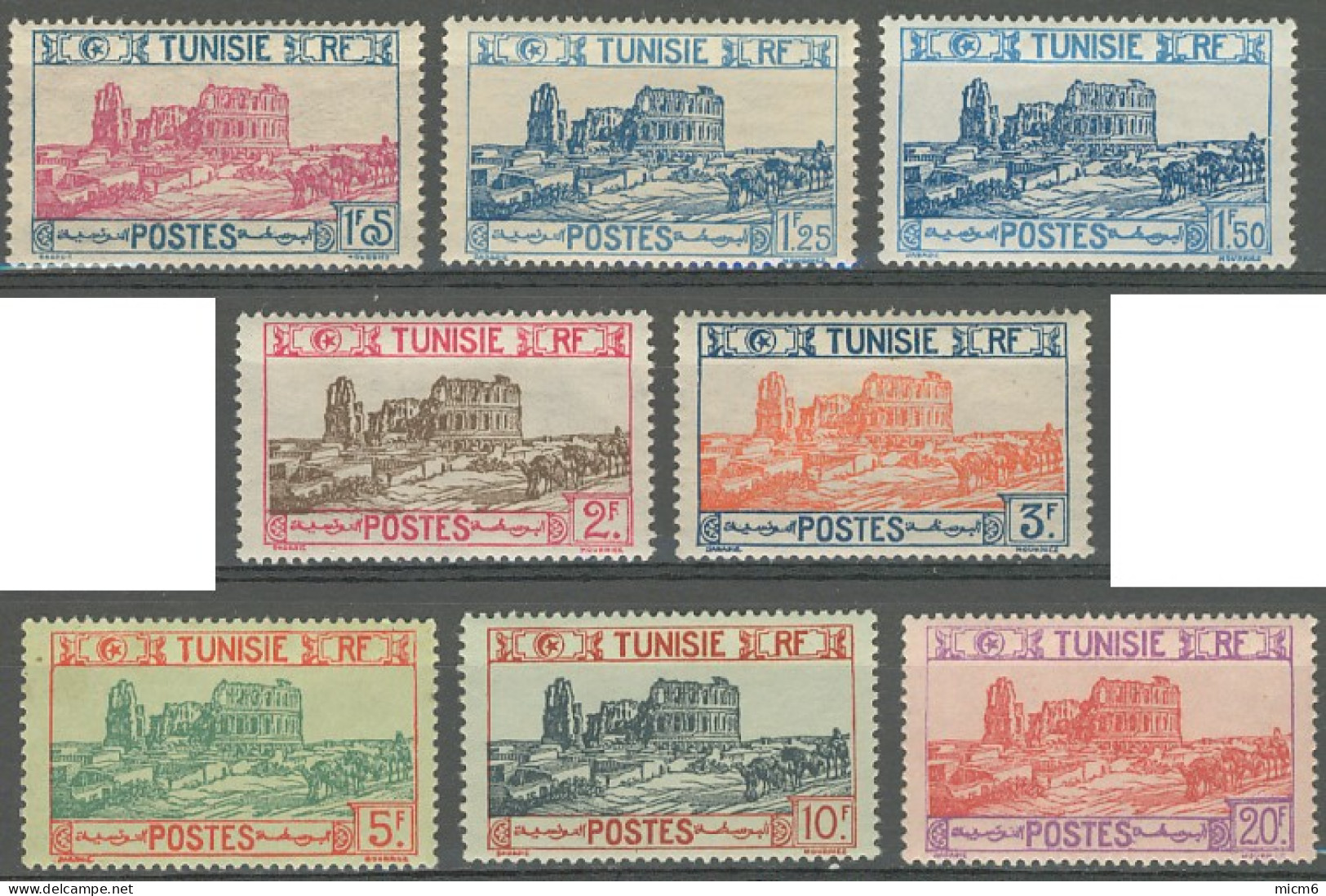 Tunisie 1923-1945 - N° 120 à 145 (YT) N° 120 à 139 & 141 à 146 (AM) Neufs *. 26 Valeurs, 2 Photos. - Nuevos