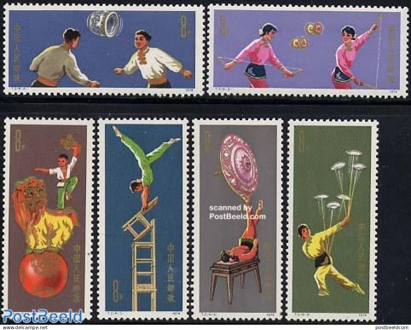 China People’s Republic 1974 Acrobatics 6v, Mint NH, Performance Art - Circus - Neufs