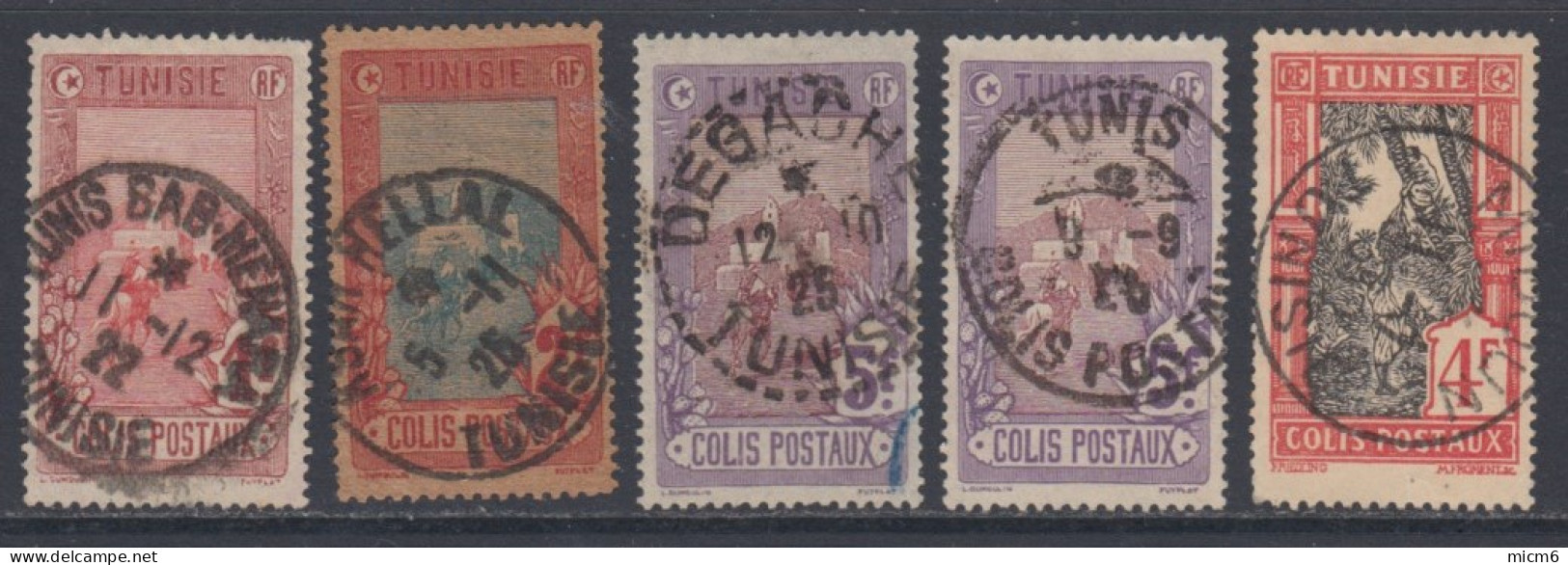 Tunisie 1888-1922 - Lot D'oblitérations Sur 54 Timbres. 3 Photos. - Otros & Sin Clasificación