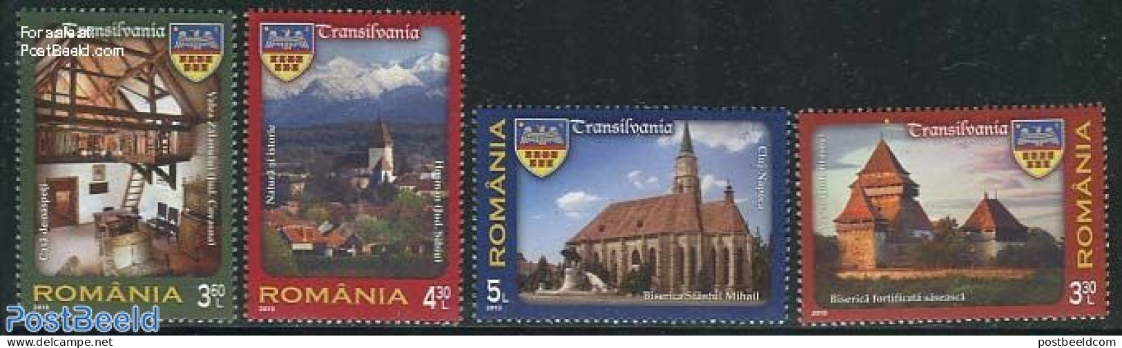 Romania 2013 Transylvania 4v, Mint NH, Religion - Sport - Churches, Temples, Mosques, Synagogues - Mountains & Mountai.. - Neufs