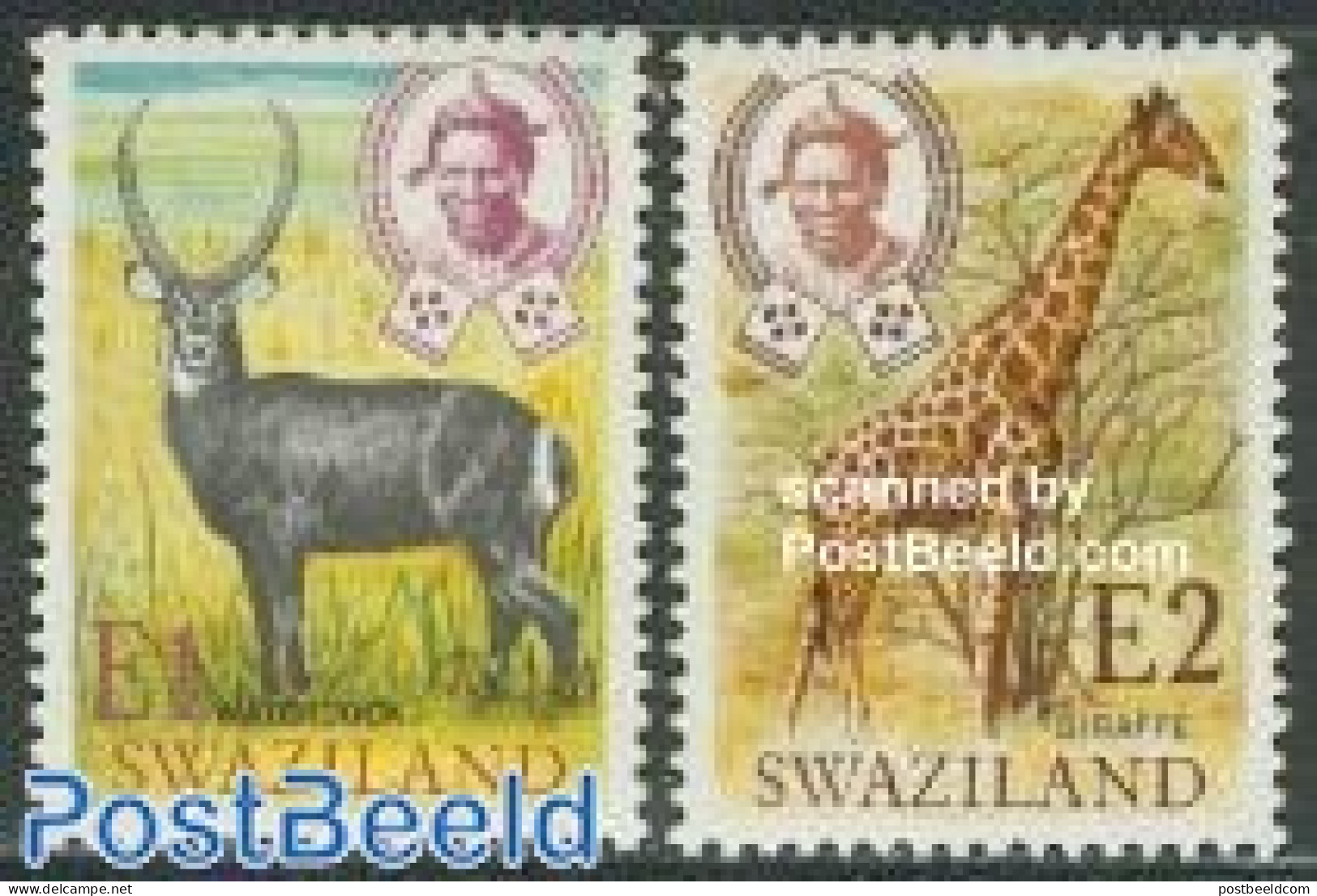 Eswatini/Swaziland 1975 Definitives 2v (E1 & E2), Mint NH, Nature - Animals (others & Mixed) - Giraffe - Swaziland (1968-...)