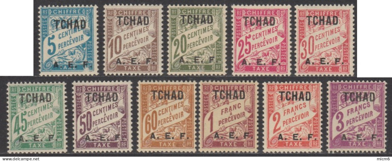 Tchad - Timbres-taxe N° 1 à  (YT)  N° 1 à 11 (AM) Neufs *. - Unused Stamps