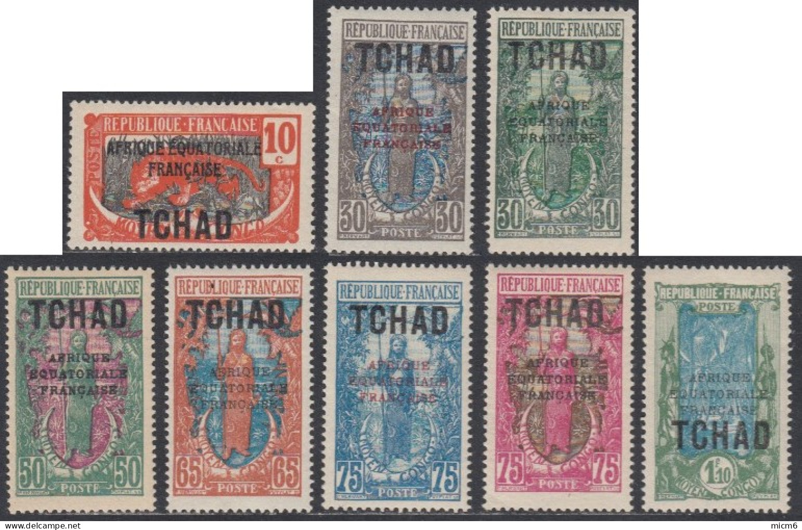 Tchad - N° 37 à 44 (YT)  N° 45 à 52 (AM) Neufs *. - Unused Stamps