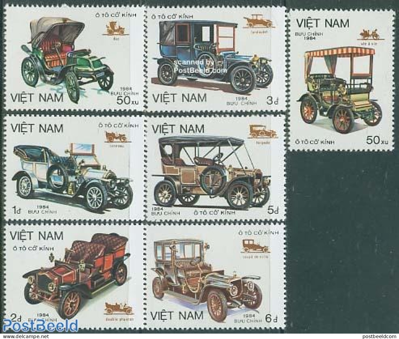 Vietnam 1984 Automobiles 7v, Mint NH, Transport - Automobiles - Cars