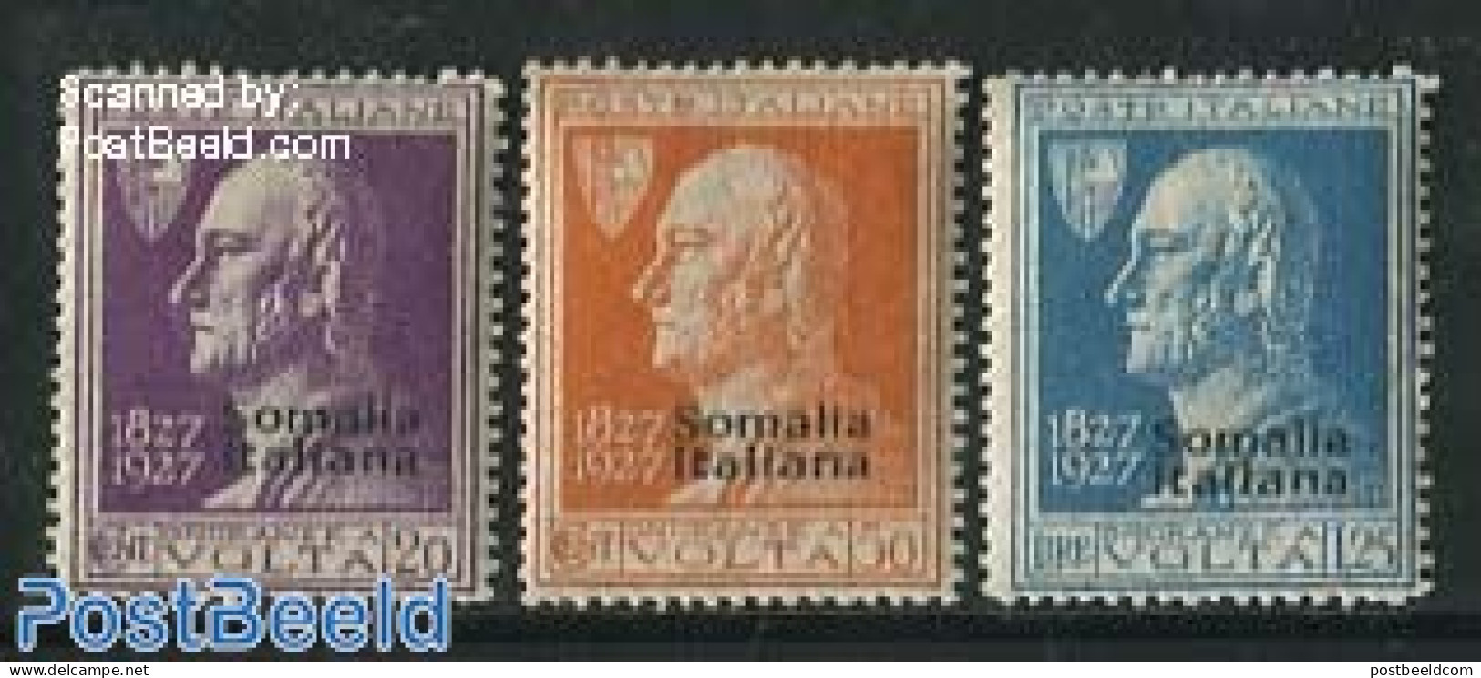 Italian Somalia 1927 A. Volta 3v, Mint NH, Science - Physicians - Fysica