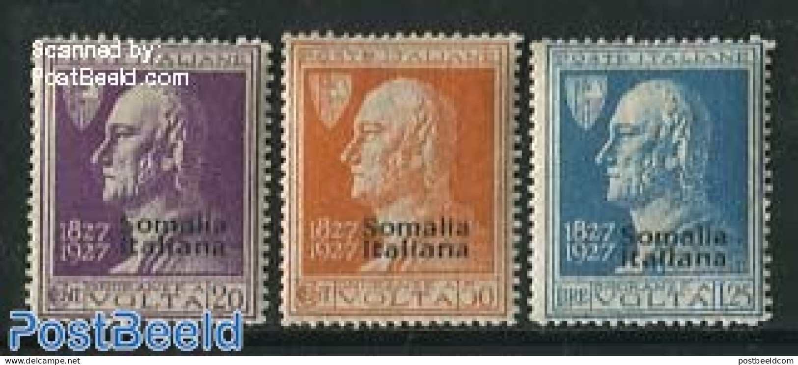 Italian Somalia 1927 A. Volta 3v, Mint NH, Science - Physicians - Physique