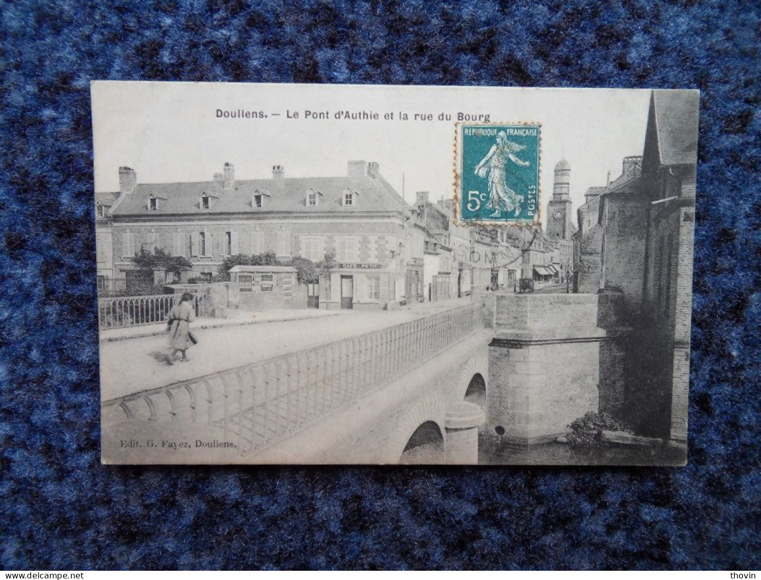 KB10/1042-Doullens Pont D'Authie Et Rue Du Bourg 1909 Café Petit - Doullens
