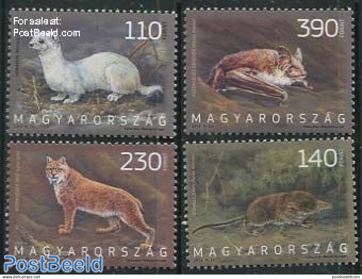 Hungary 2013 Animals 4v, Mint NH, Nature - Animals (others & Mixed) - Bats - Cat Family - Unused Stamps