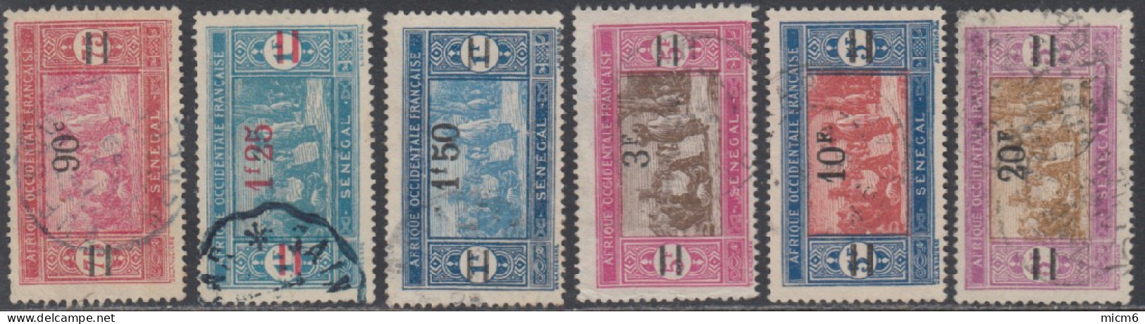 Sénégal 1912-1944 - N° 96 à 101 (YT) N° 89 à 94 (AM) Oblitérés. - Used Stamps