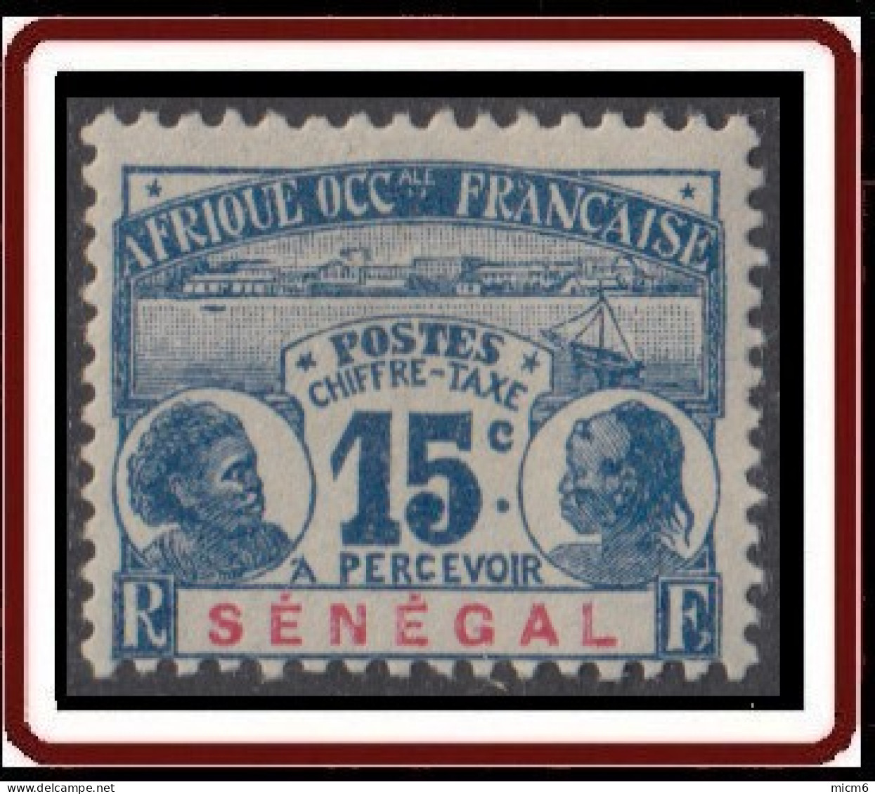 Sénégal 1887-1906 - Timbre-taxe N° 06 (YT) N° 6 (AM) Neuf *. - Timbres-taxe