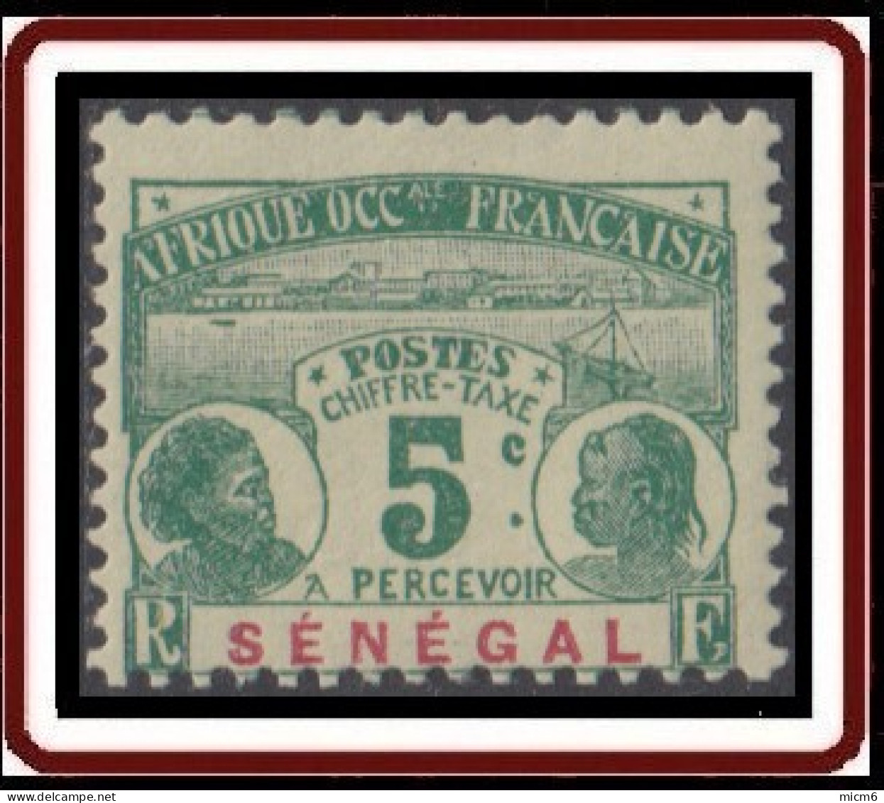 Sénégal 1887-1906 - Timbre-taxe N° 04 (YT) N° 4 (AM) Neuf *. - Impuestos