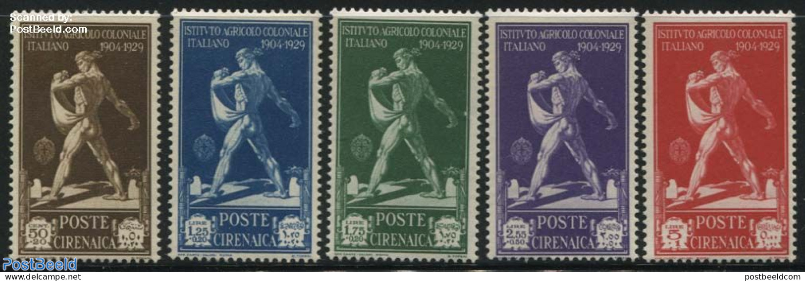 Italian Lybia 1930 Cirenaica, Colonial Agriculture 5v, Mint NH, Various - Agriculture - Agriculture