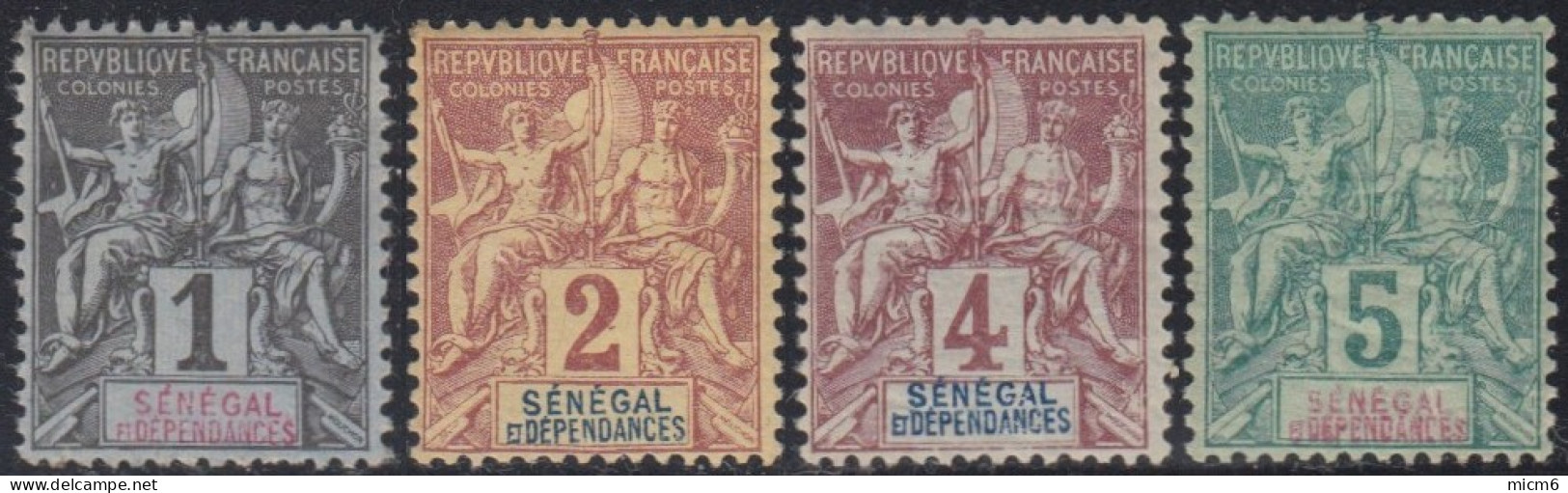 Sénégal 1887-1906 - N° 08 à 11 (YT) N° 8 à 11 (AM) Neufs *. - Ungebraucht