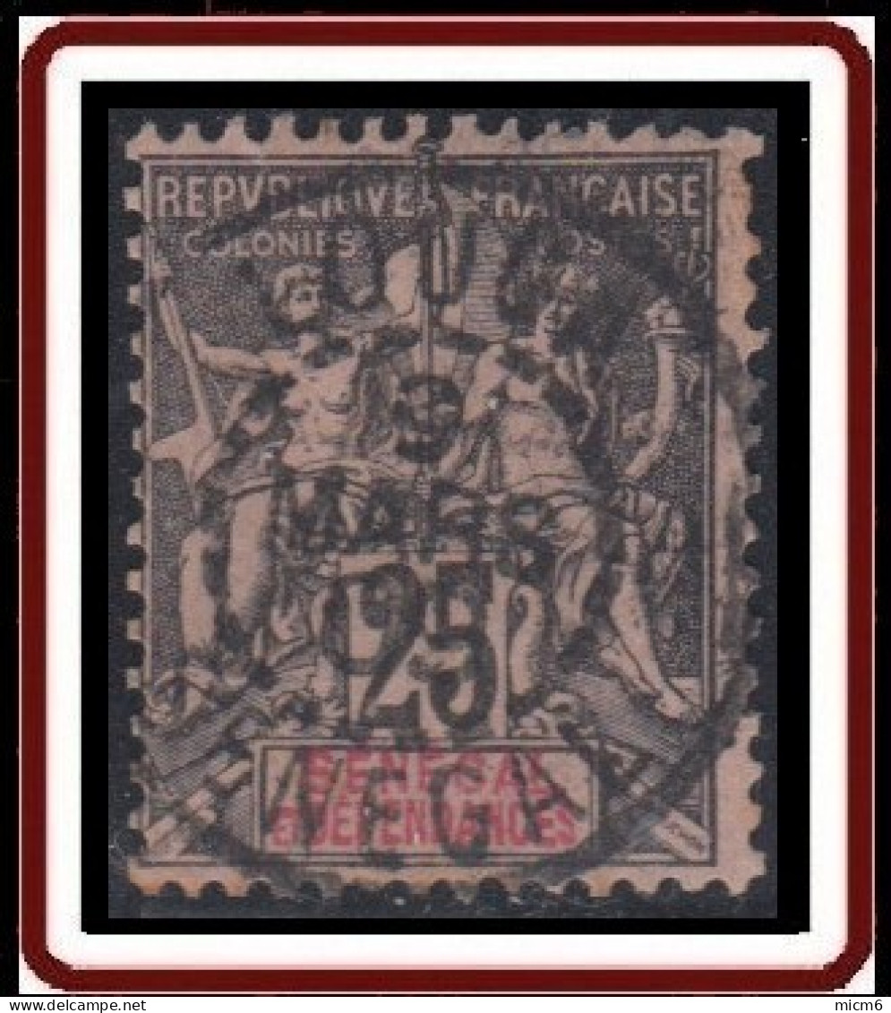 Sénégal 1887-1906 - Louga Sur N° 15 (YT) N° 15 (AM). Oblitération. - Used Stamps