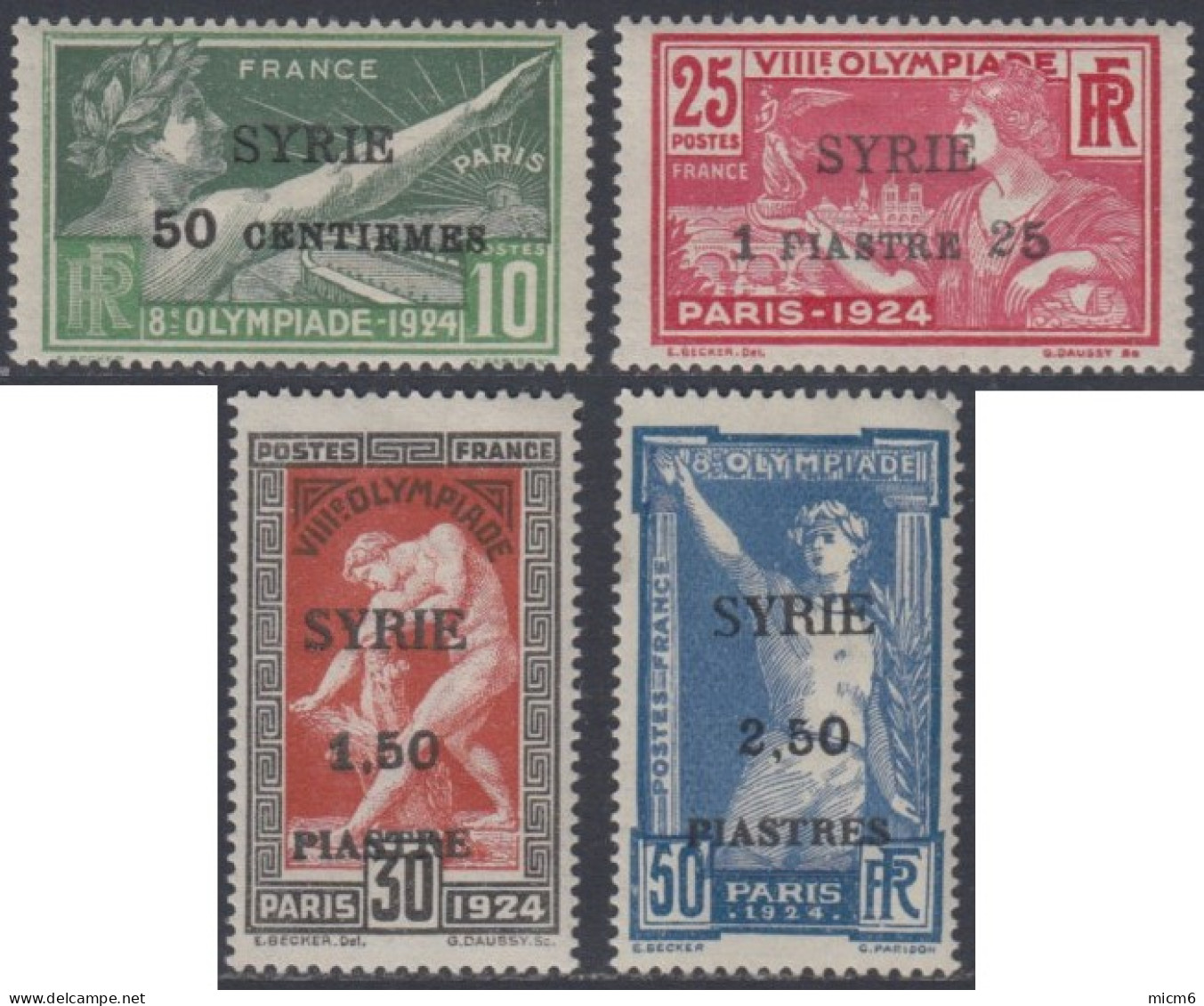 Syrie 1923-1932 (Mandat Français) - N° 122 à 125 (YT) N° 127 à 130 (AM) Neufs * Ou **. - Neufs