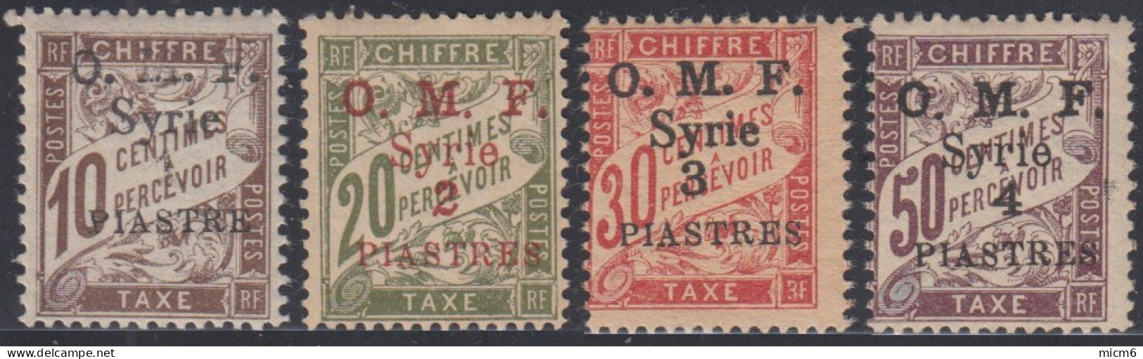 Syrie 1919-1922 (Occupation Française) - Timbres-taxe N° 05 à 8 (YT) N° 5 à 8 (AM) Neufs **. - Portomarken