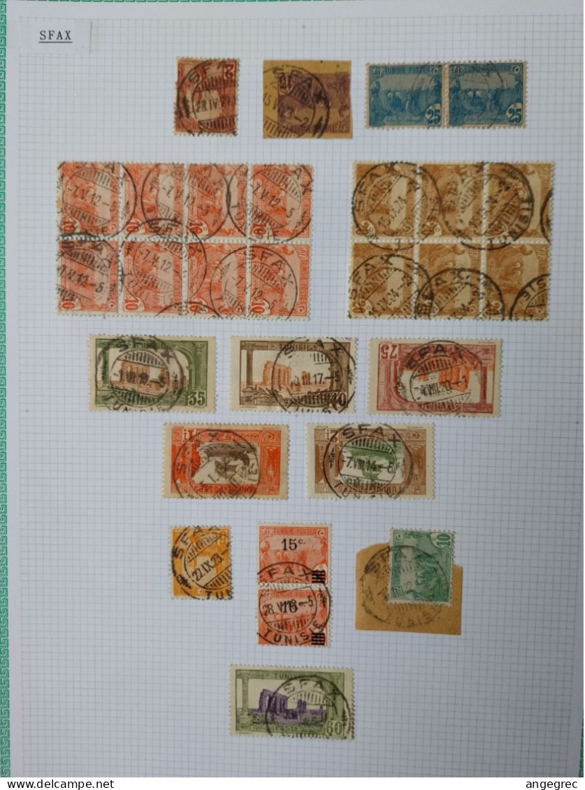 Tunisie Lot Timbre Oblitération Choisies Sfax  Dont Fragment,  Voir Scan - Used Stamps