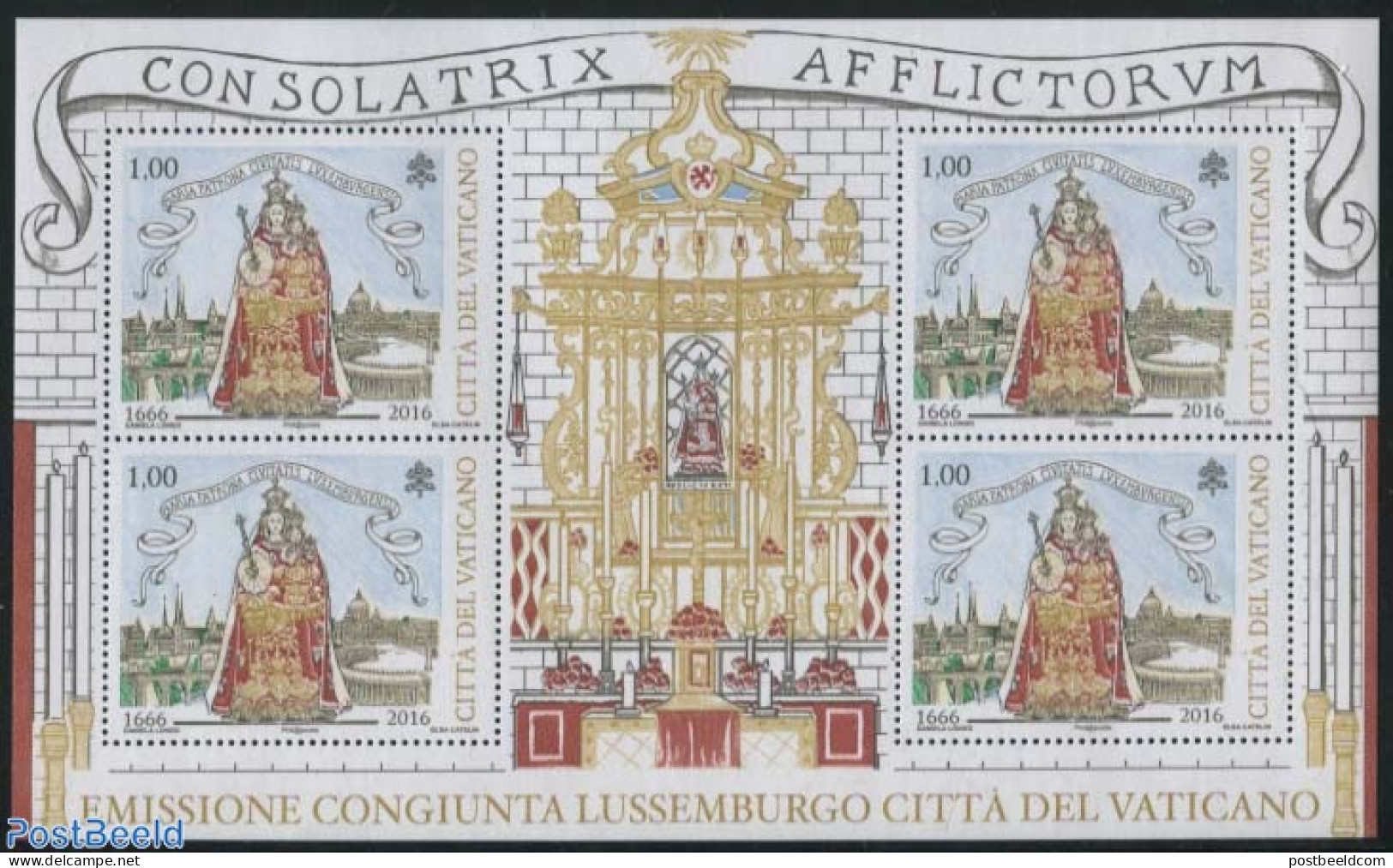 Vatican 2016 Holy Mary M/s, Joint Issue Luxemburg, Mint NH, Religion - Various - Religion - Joint Issues - Unused Stamps