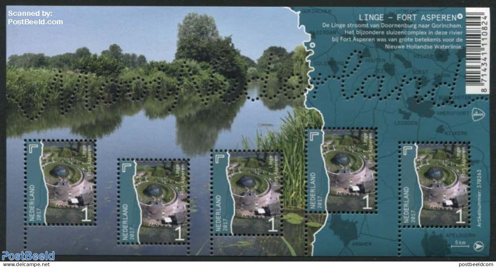 Netherlands 2017 Beautiful Netherlands, Linge S/s, Mint NH, Art - Castles & Fortifications - Unused Stamps