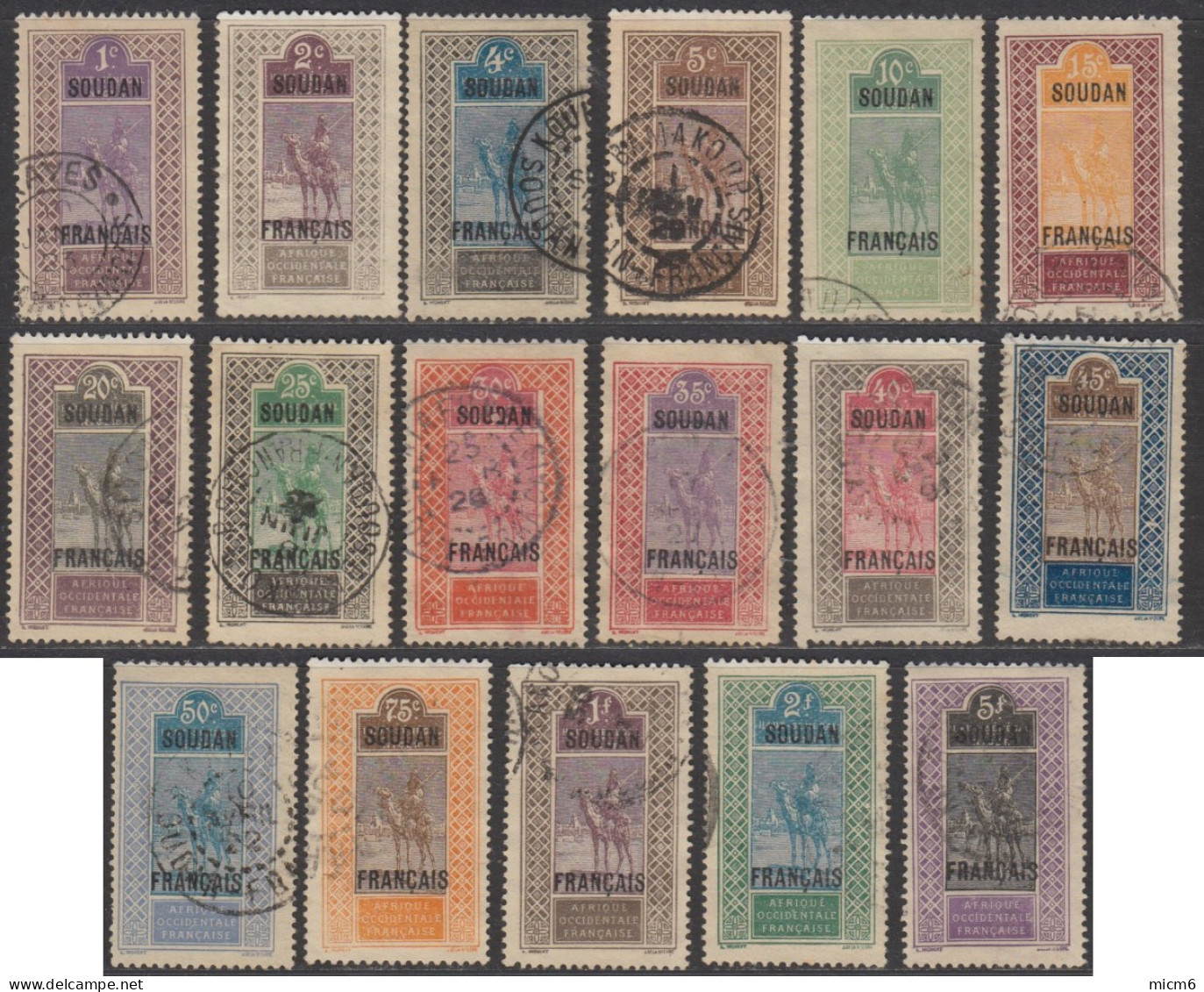 Soudan Français 1920-1944 - N° 20 à 36 (YT) Oblitérés. - Used Stamps