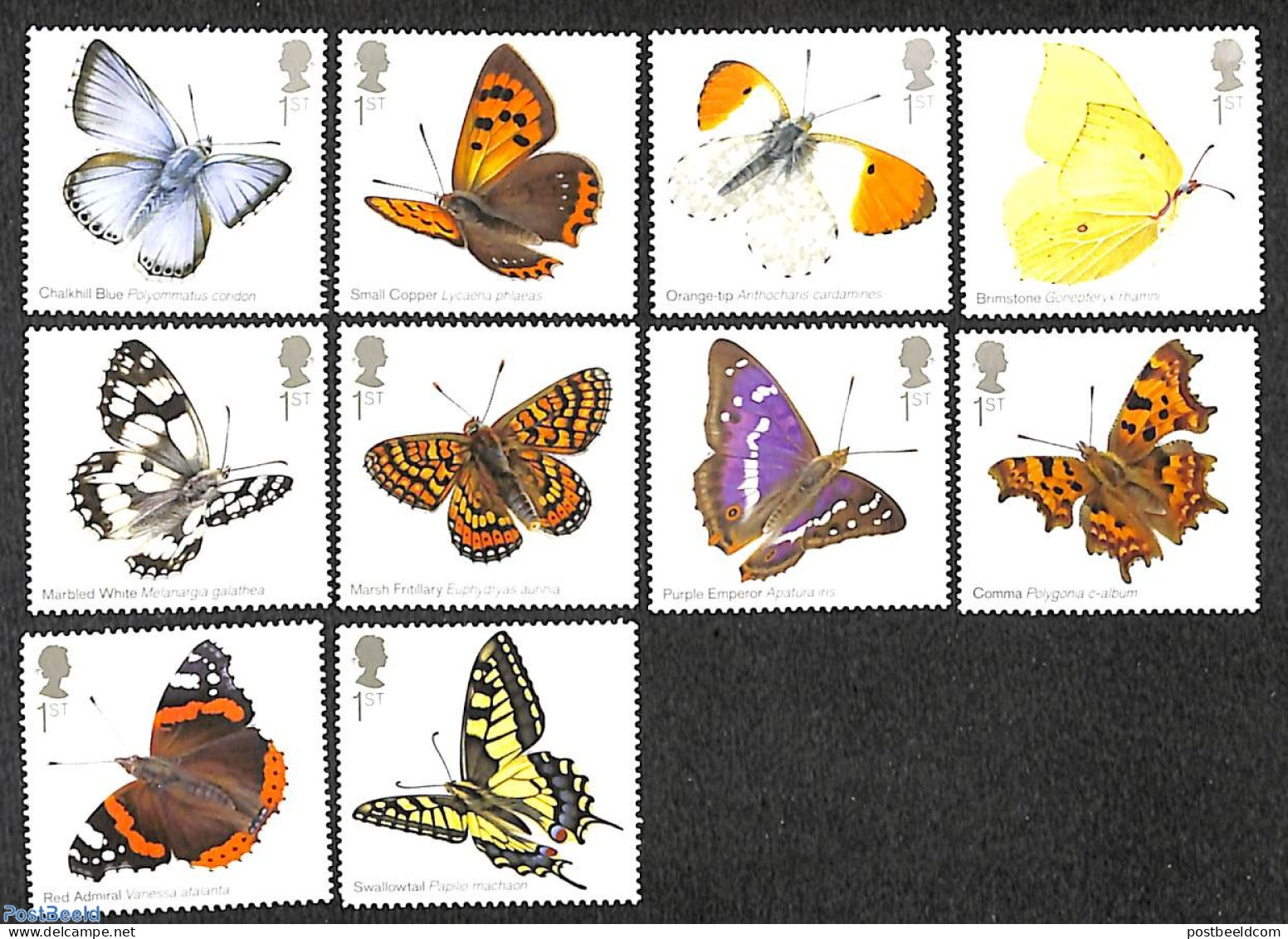 Great Britain 2013 Butterflies 10v, Mint NH, Nature - Butterflies - Unused Stamps