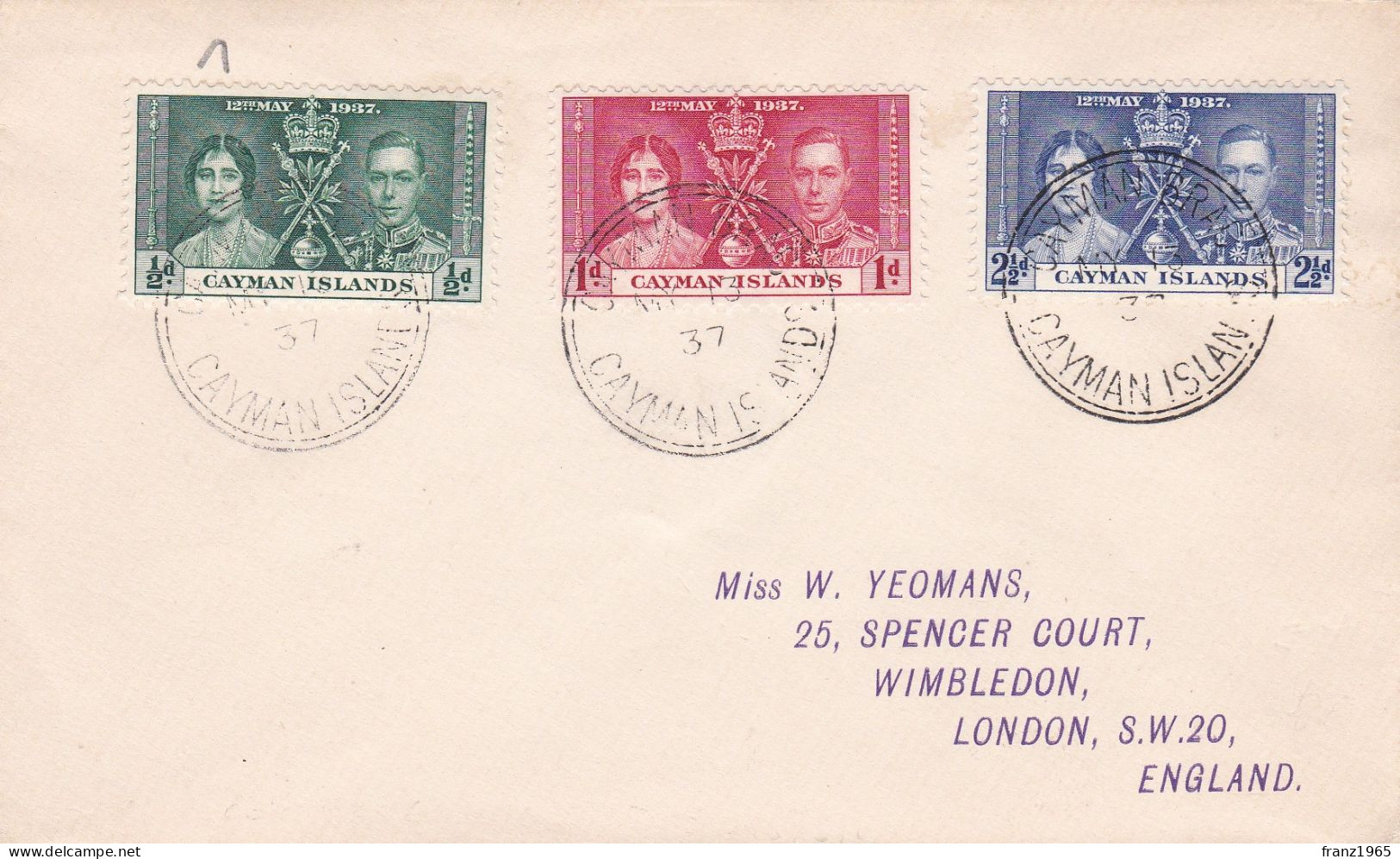 Coronation Of George VI And Elizabeth - 1937 - Cayman (Isole)