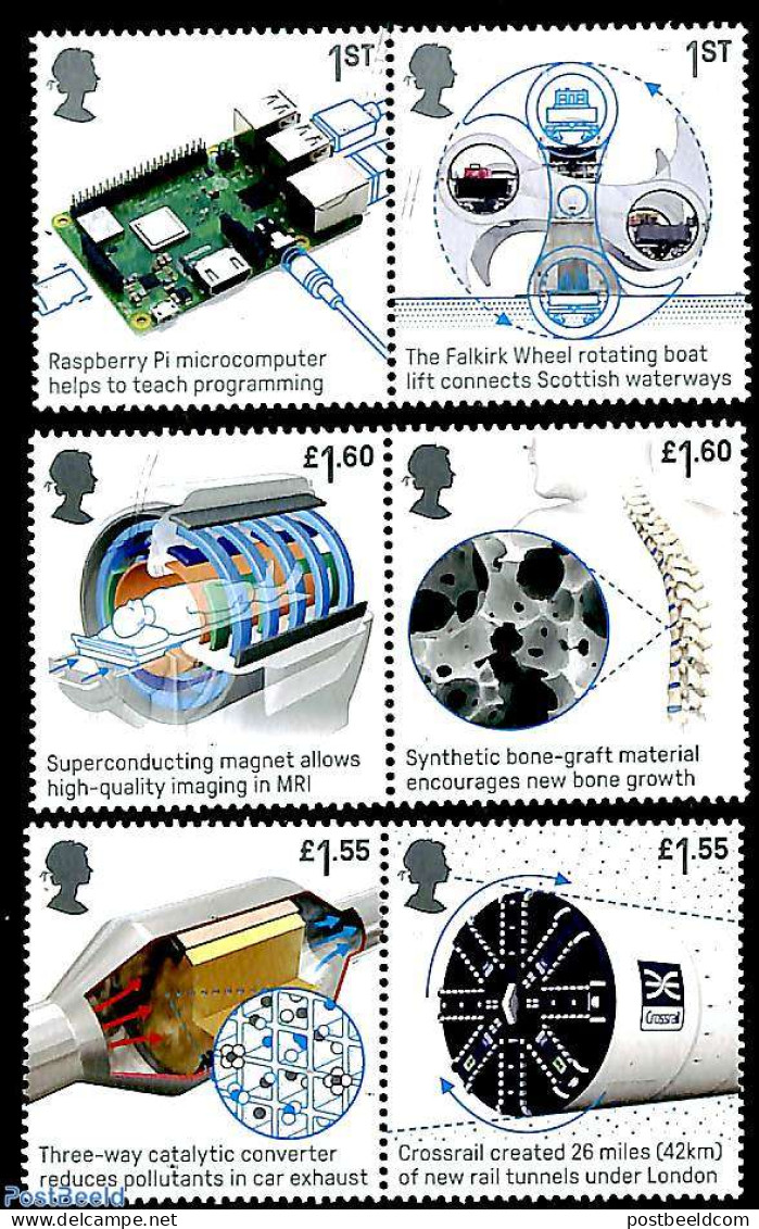 Great Britain 2019 British Engineering 6v (3x[:]), Mint NH - Unused Stamps